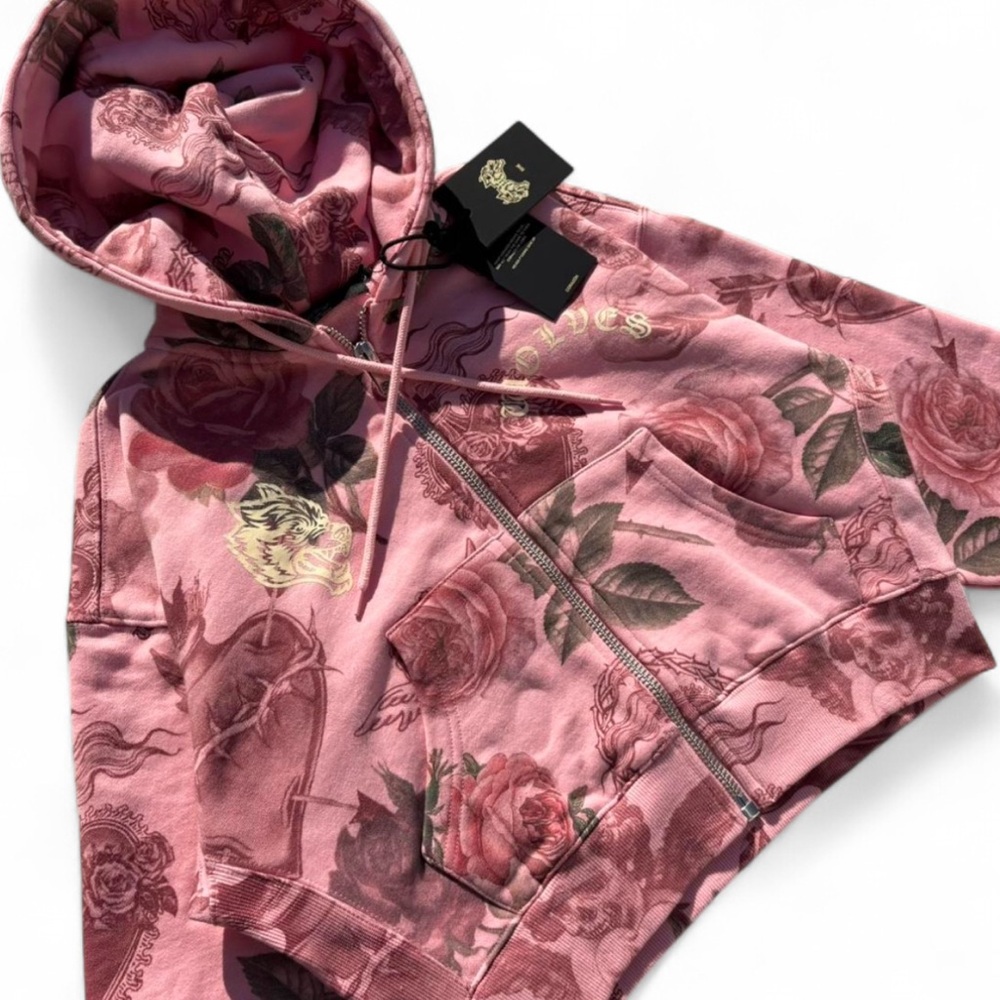 Small She Darc Sport De La Rosa Cropped Zip Up Chamber Hoodie